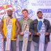 Ibukun awe - 3rd place, Dylan Gordan - winner and Chere Kingsley Pailime - 2nd place pose for a portrait during  Final Judging of Red Bull Doodle Art at Sisonske Gallery in Cape Town, South Africa on April 6, 2023. // Craig Kolesky / Red Bull Content Pool // SI202304060238 // Usage for editorial use only //