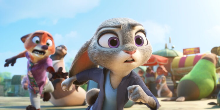 [L-R] Nick Wilde (voiced by Jason Bateman) and Judy Hopps (voiced by Ginnifer Goodwin) in Walt Disney Animation Studios' "Zootopia 2." From the Oscar®-winning team of Disney Animation chief creative officer Jared Bush and Byron Howard (directors) and Yvett Merino (producer), “Zootopia 2” opens in theaters Nov. 26. © 2025 Disney Enterprises, Inc. All Rights Reserved.