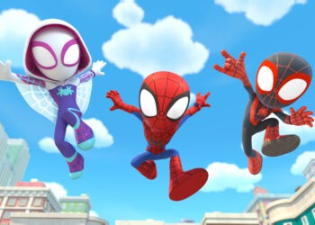 MARVEL'S SPIDEY AND HIS AMAZING FRIENDS “Marvel's Spidey and his Amazing Friends" tells the story of Peter Parker, Miles Morales and Gwen Stacy, who together form Team Spidey and embark on heroic adventures to protect their community. (Marvel)